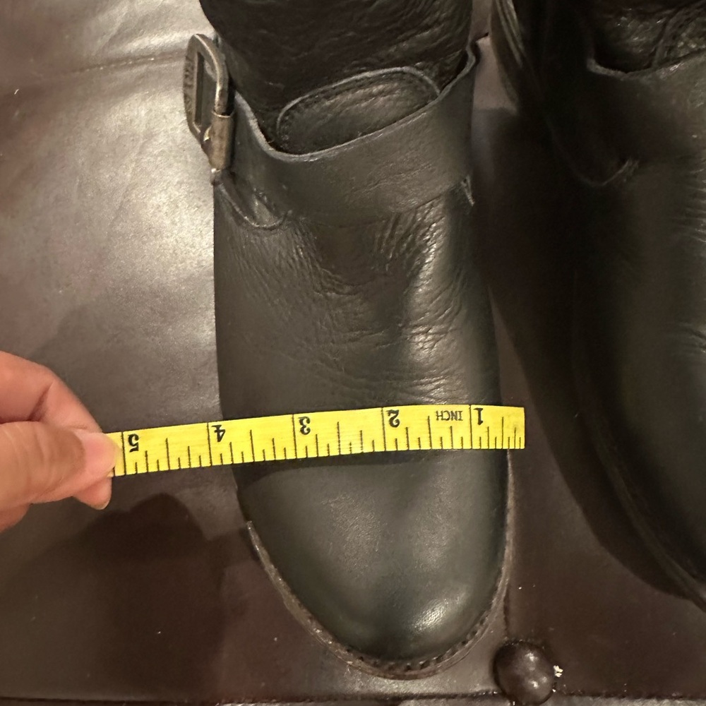 Frye slouchy leather boots; style 76509 black soft leather, like new - Picture 8 of 13
